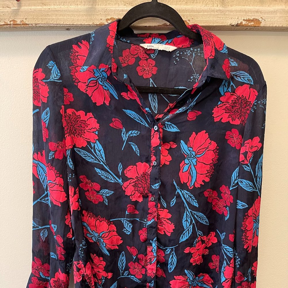 Zara Floral Print Shirt